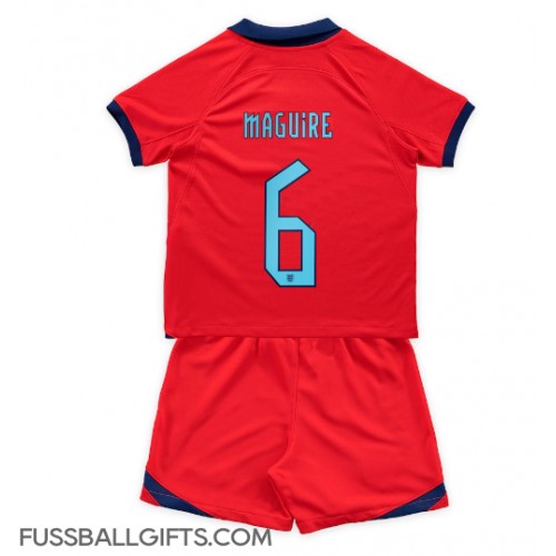 England Harry Maguire #6 Fußballbekleidung Auswärtstrikot Kinder WM 2022 Kurzarm (+ kurze hosen)